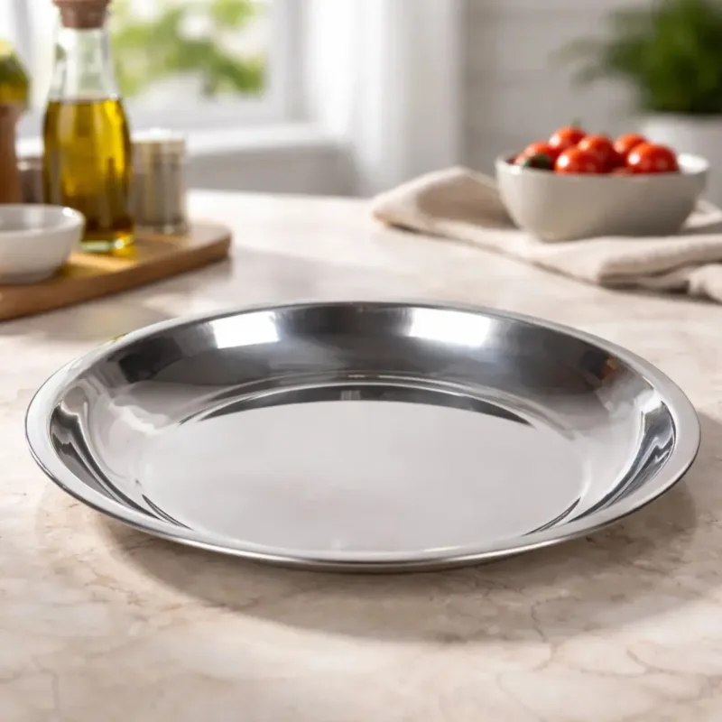Bandeja de Aço Inox 25cm Multiuso Cozinha