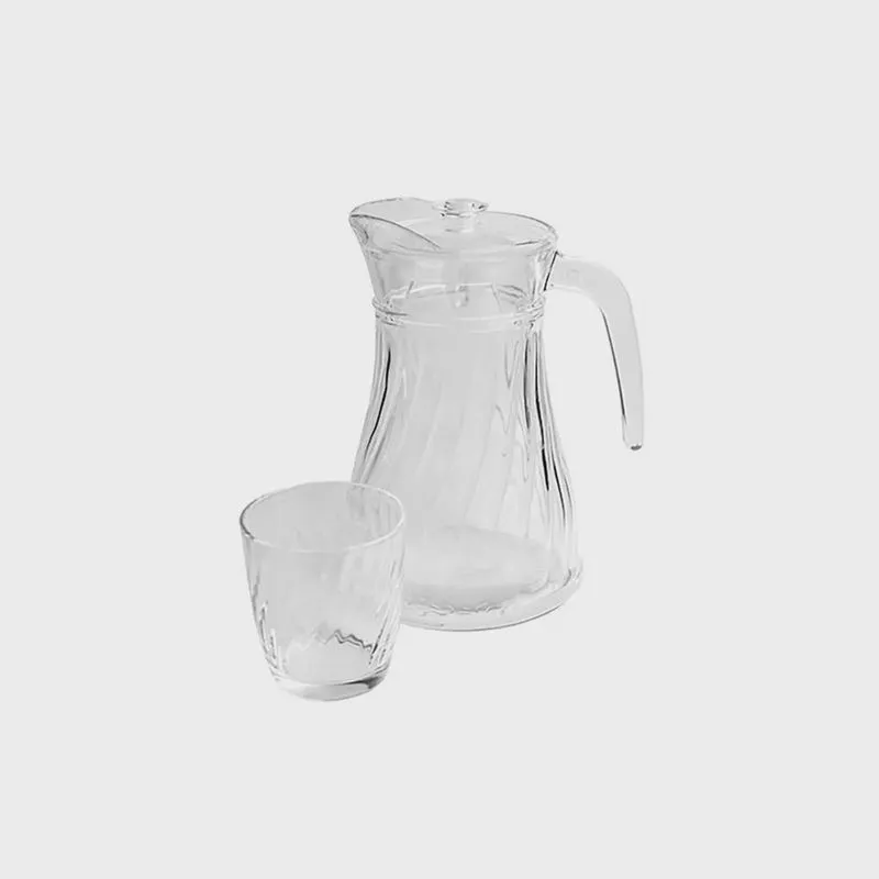 Jogo de Jarra de Vidro com 4 Copos 200mL Premium Monaliza CavShop