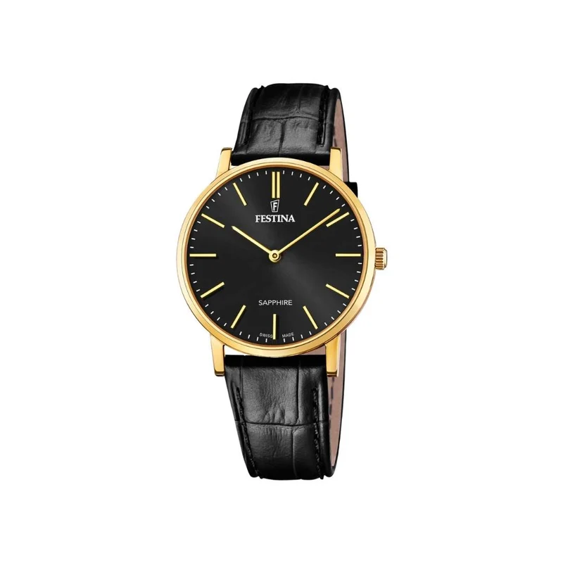 Festina - Swiss Made Slim m. sort urskive, 39 mm - 20016/3
