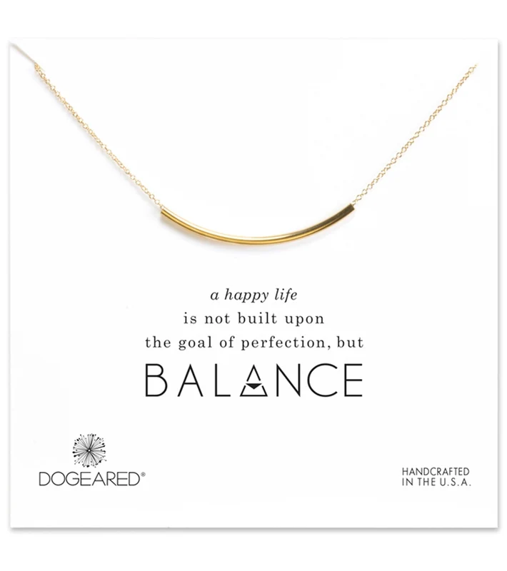 Dogeared Balance Tube Necklace Gold