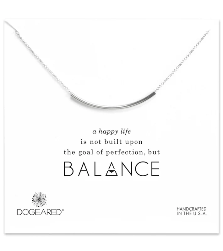 Dogeared Balance Tube Necklace Silver