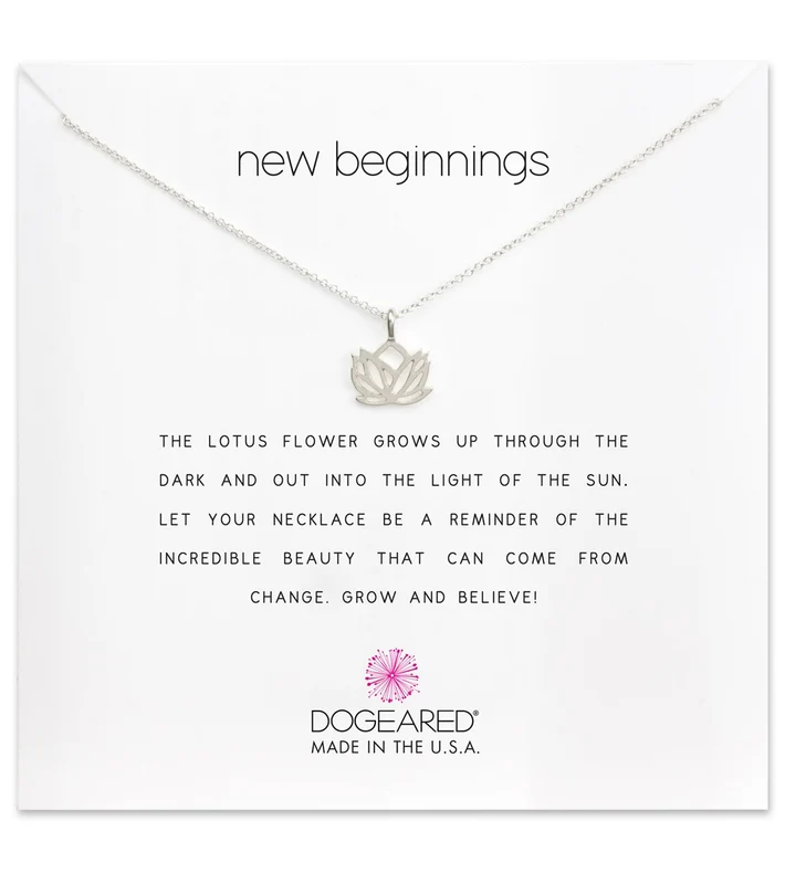 Dogeared New Beginnings Rising Lotus Necklace Silver