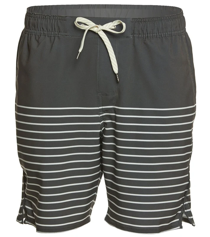 Vuori Men's Trail Yoga Shorts Charcoal Natural Stripe / XXL