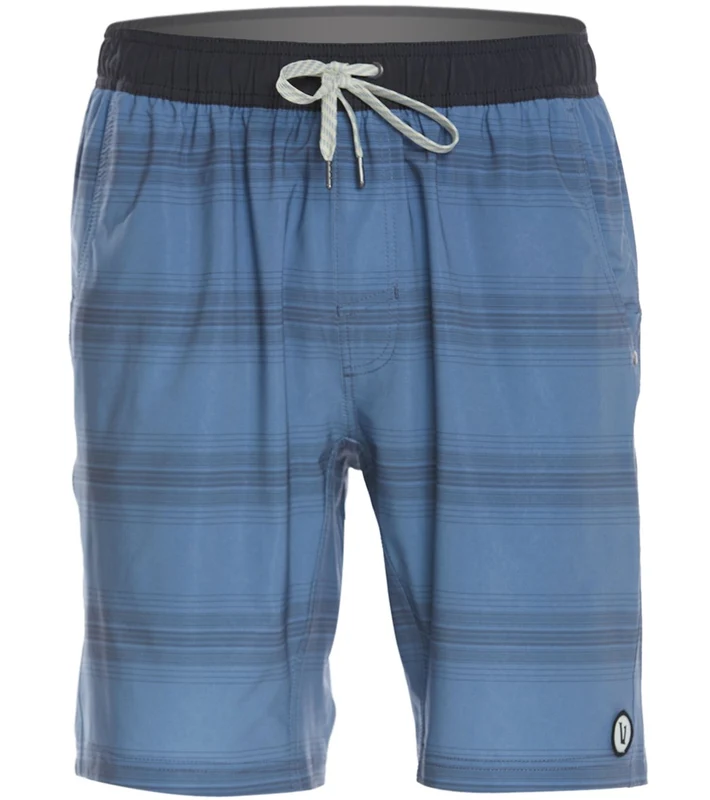 Vuori Men's Kore Yoga Shorts Slate Charcoal Stripe / L
