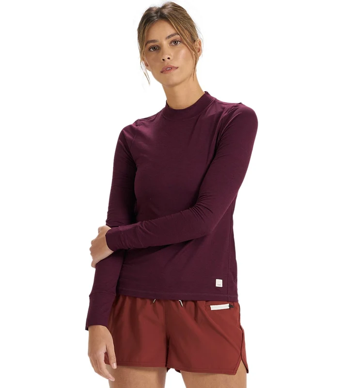 Vuori Lux Performance Yoga Long Sleeve Cerise Heather / L