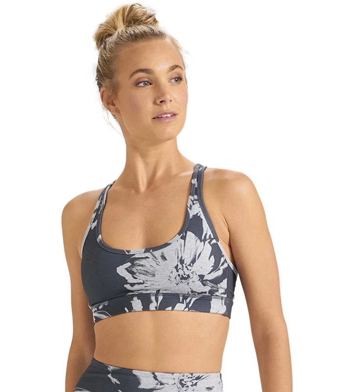 Vuori Bella Yoga Sports Bra Charcoal Big Flower / L