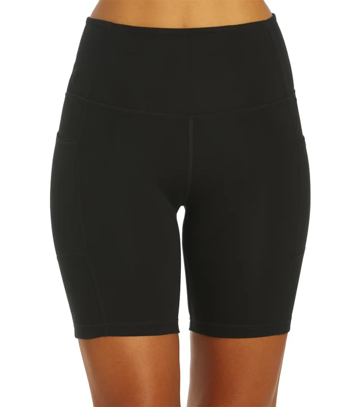 Everyday Yoga Uphold High Waisted Biker Shorts with Pockets 7" Black / Large
