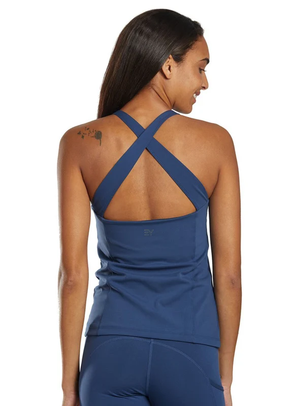 Everyday Yoga Cross Back Support Tank True Navy / Large