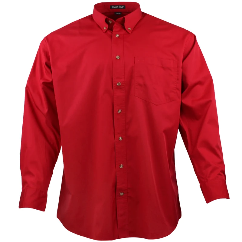 EZCare Woven Collared Long Sleeve Button Up Shirt M
