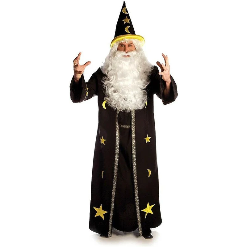 Dark Potion Brown Wizard Open Front Tunic Costume Robe Adult Standard