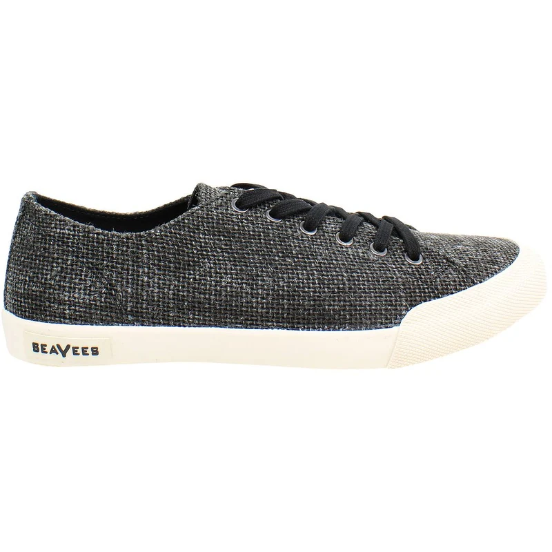 Seavees Monterey Raffia Womens Black Plimsolls 3