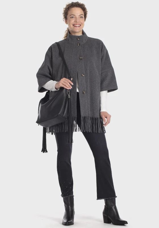 Black Pompom Hobo Bag - Black Black / One Size