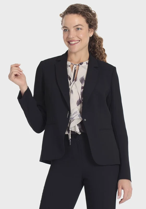 Formal Crepe Blazer - Black Black / 40