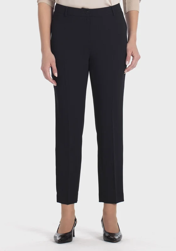 Formal Crepe Capri Trousers - Black Black / 42