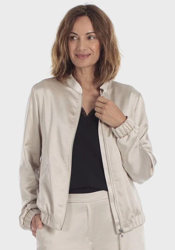 Beige Zip Jacket - Beige Beige / M