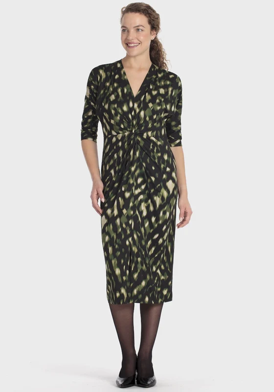 Printed Dress - Green Bottle Green Bottle / XL
