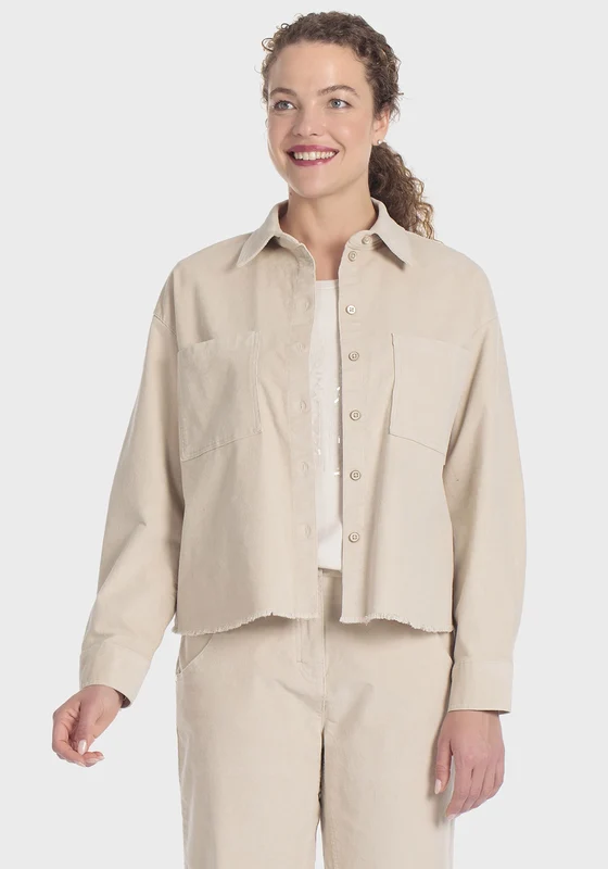 Corduroy Overshirt - Beige Beige / M