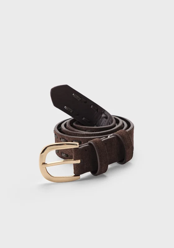 Brown Trim Detail Belt - Brown Brown / S