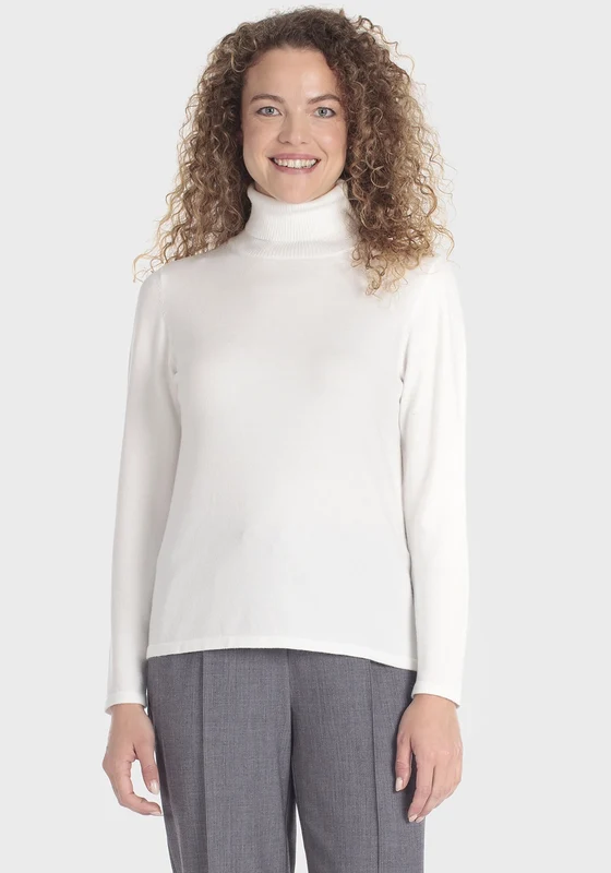 Basic Turtleneck Sweater - White White Talc / S