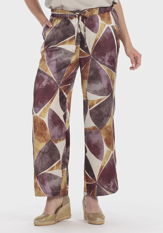 Printed Drawstring Trousers - Purple Mulberry Purple Mulberry / S