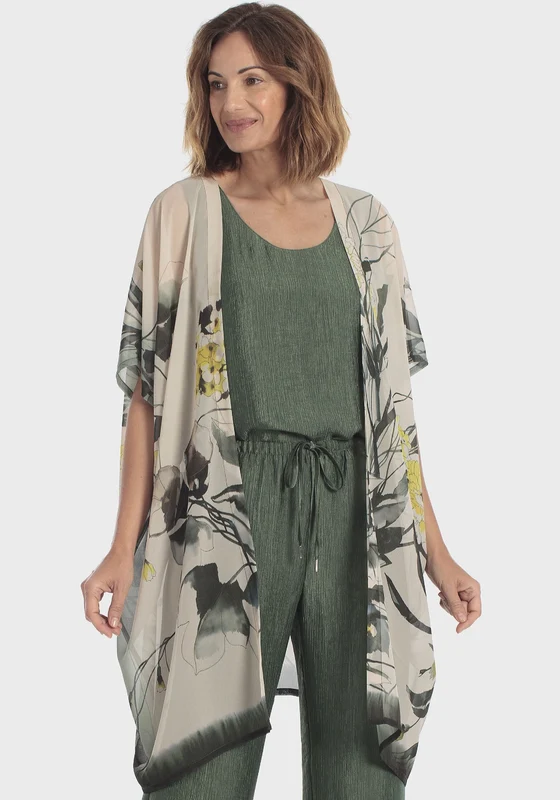 Printed Kimono - Green Green Forest / M
