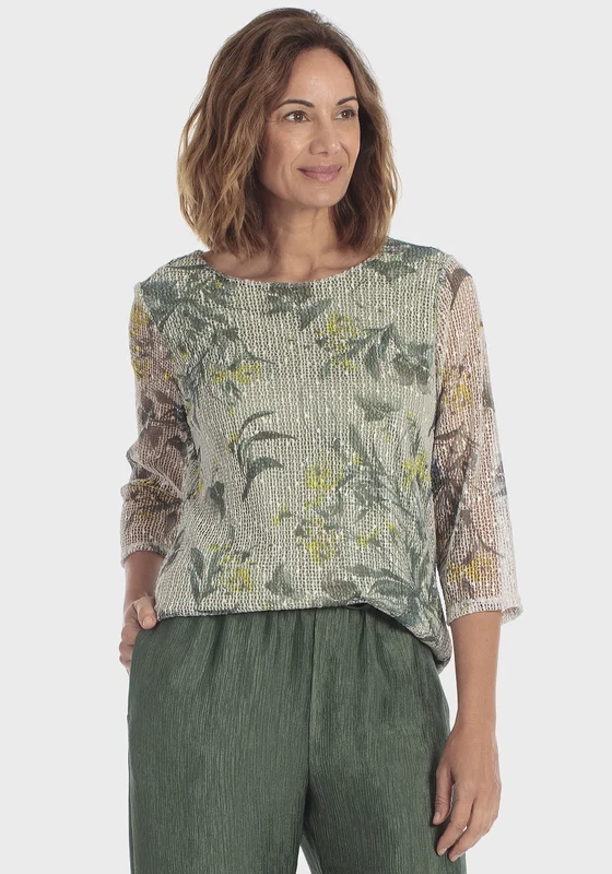 Mesh Printed T-Shirt - Green Green Forest / M