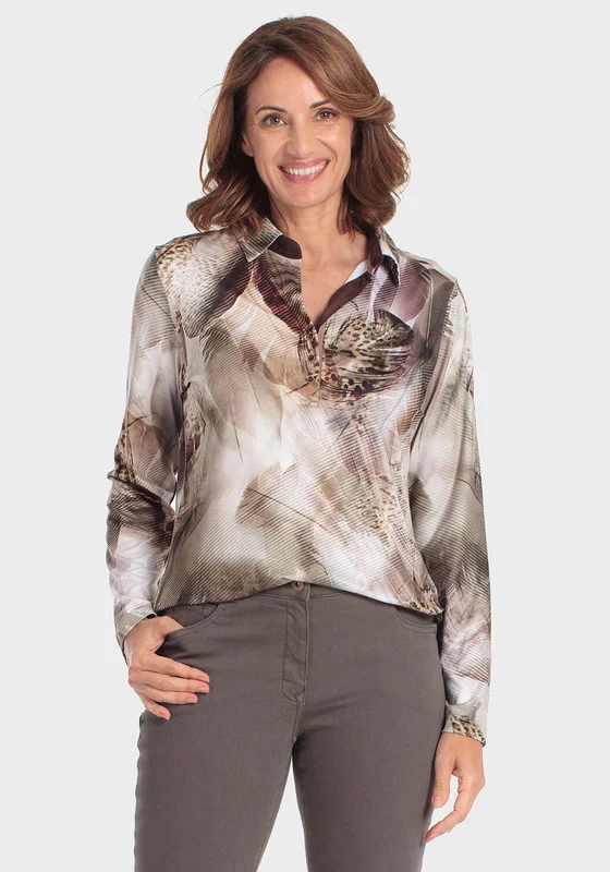 Animal Print Polo - Brown Chocolate Brown Chocolate / S