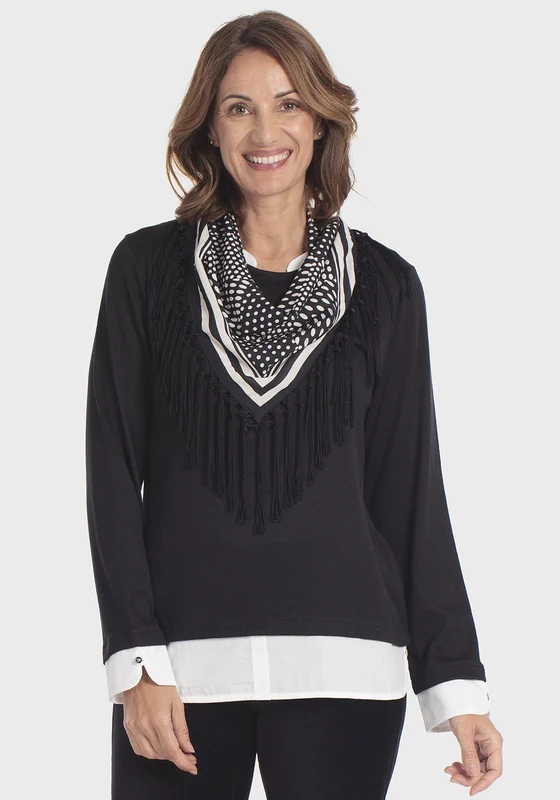 Silk Scarf T-Shirt - Black Black / L