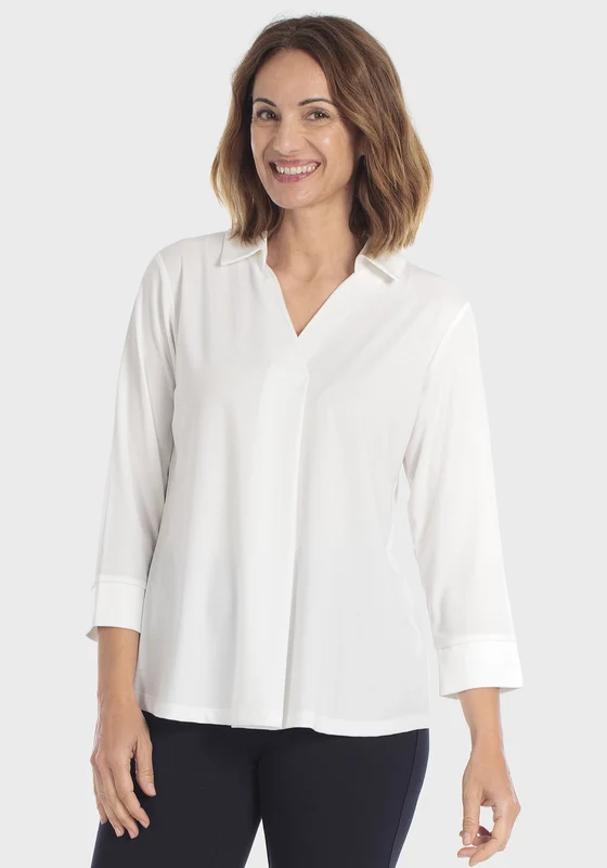 White Collared Shirt - White White Talc / S