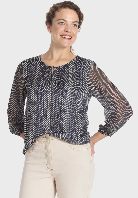 Metallic Thread T-Shirt - Blue Cranberry Blue Cranberry / XL
