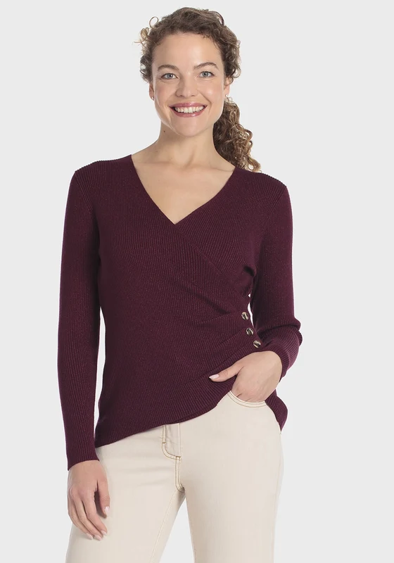 Ribbed Sweater - Red Dark Red Dark / M