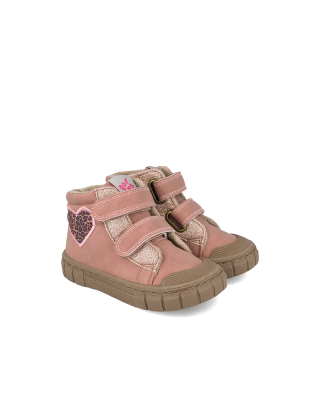 Garvalin By Biomecanics pantofi fete Barefoot captusiti 22-28 Nobuck PU Rosa cu inimioara 26