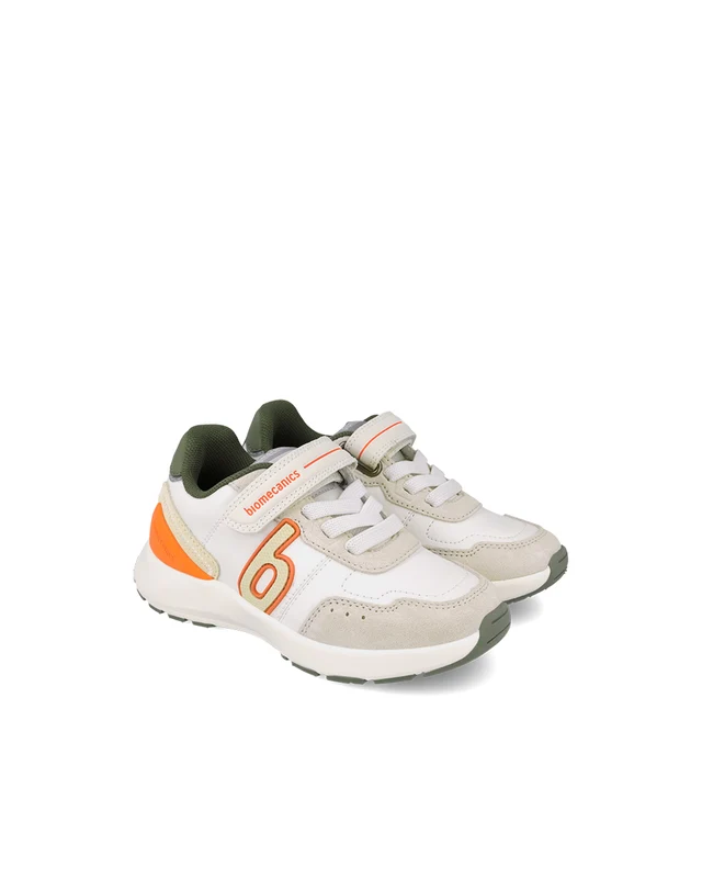 Biomecanics pantofi baieti 28-37 Napa Blanco Y Naranja 37