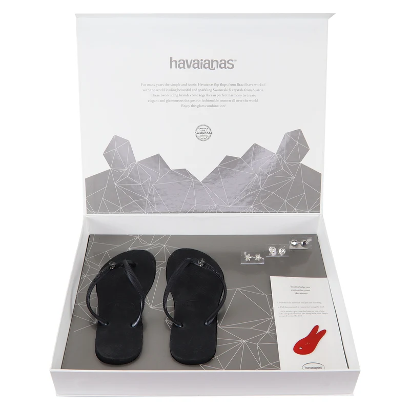 Havaianas Glam Box Womens Black Flip-Flops 41/42