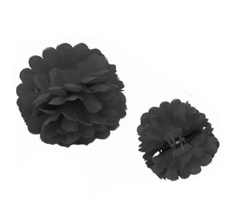 Flor Sevillana con Pinza de 13 cm en varios colores Negro