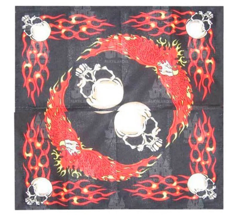 Pañuelo Calaveras con Fuego T.Única