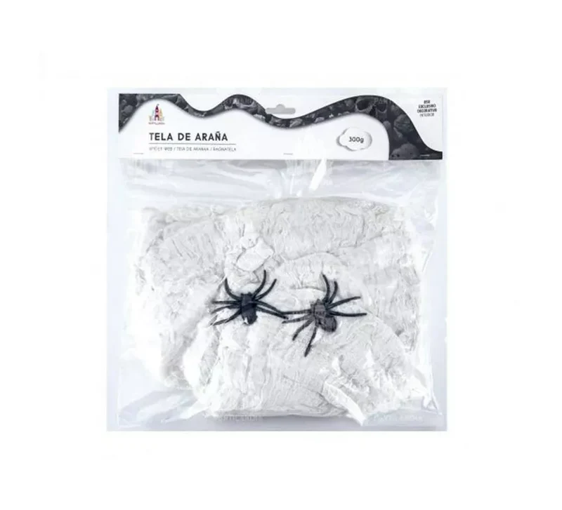 Telaraña con arañas de 300 g en varios colores Blanco