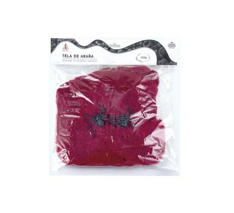 Telaraña con arañas de 300 g en varios colores Rojo