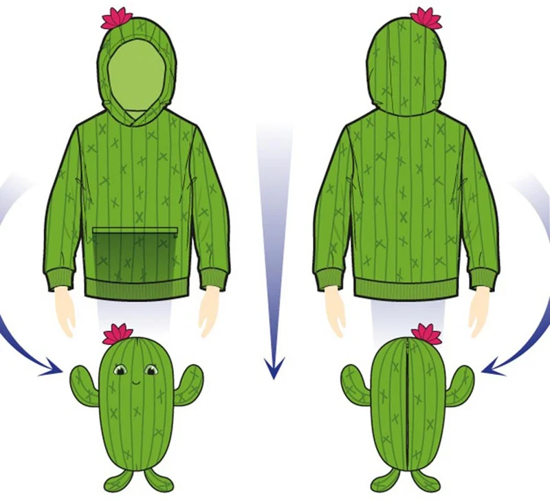 Disfraz Sudadera Peluche Carmen Cactus para adulto S