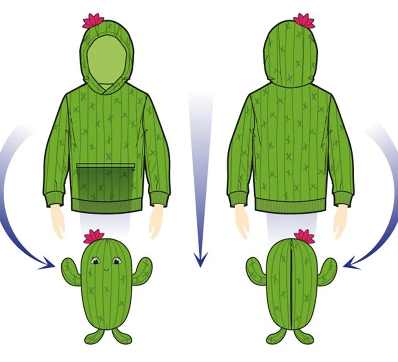 Disfraz Sudadera Peluche Carmen Cactus infantil 10-12A