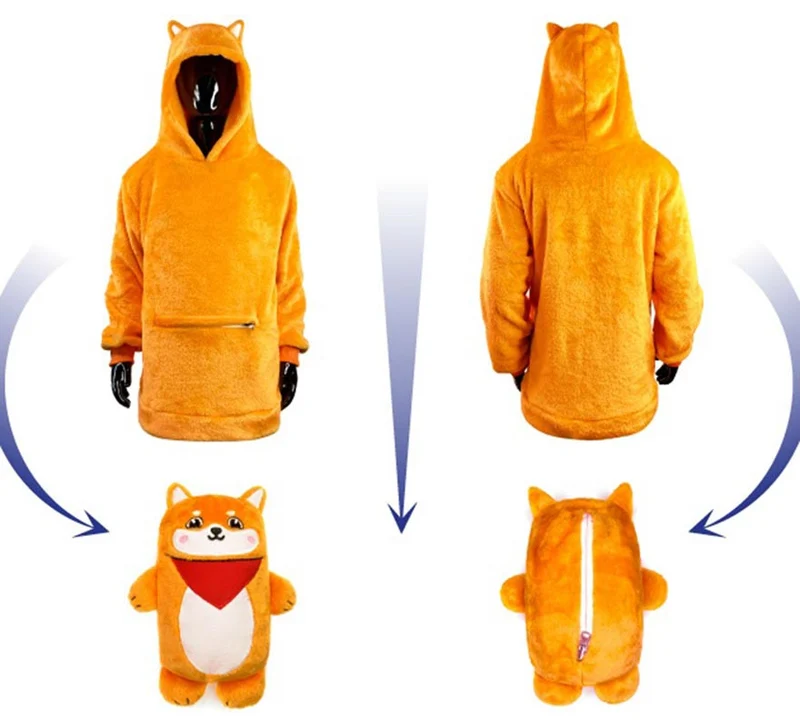 Disfraz Sudadera Peluche Aitor Akita naranja para adulto L