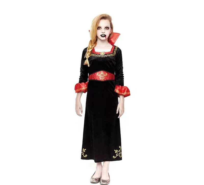 Disfraz de Vampiresa roja y negra para niña 4-6A