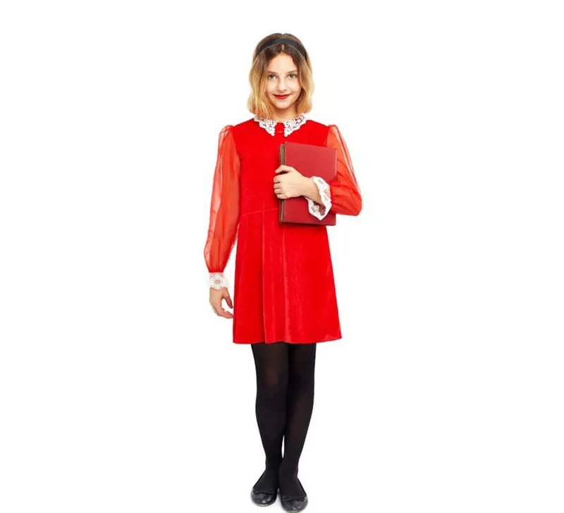 Disfraz de Bruja joven vestido rojo para niña 13-15A (XS)