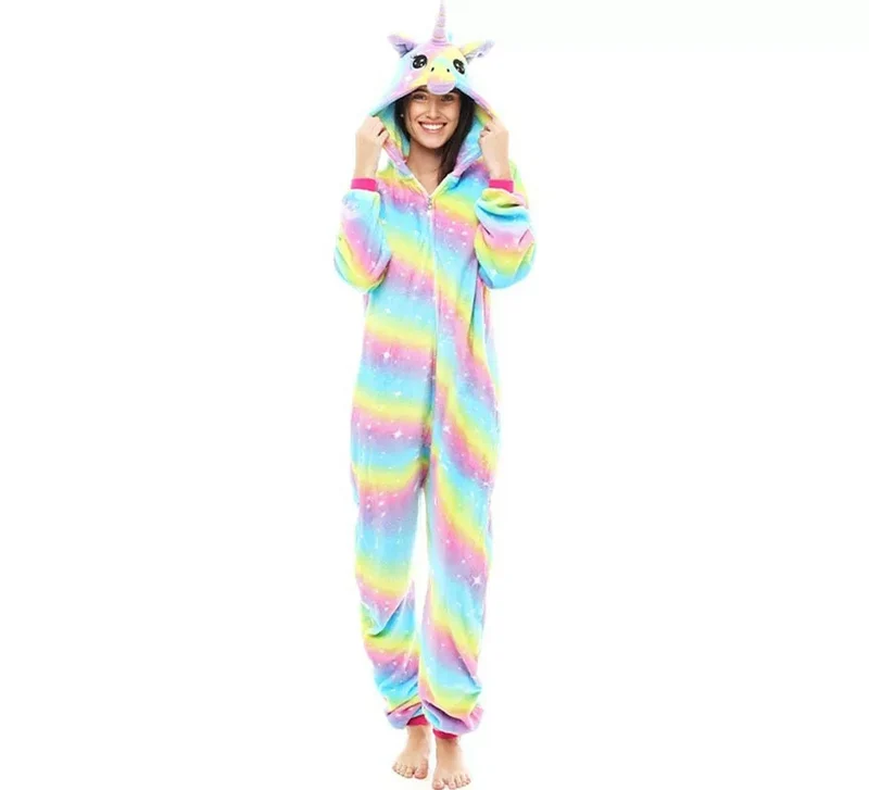 Disfraz de Pijama Unicornio Arcoíris para adultos M