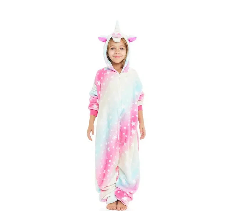 Disfraz de Pijama Unicornio multicolor con capucha para niño 10-12A