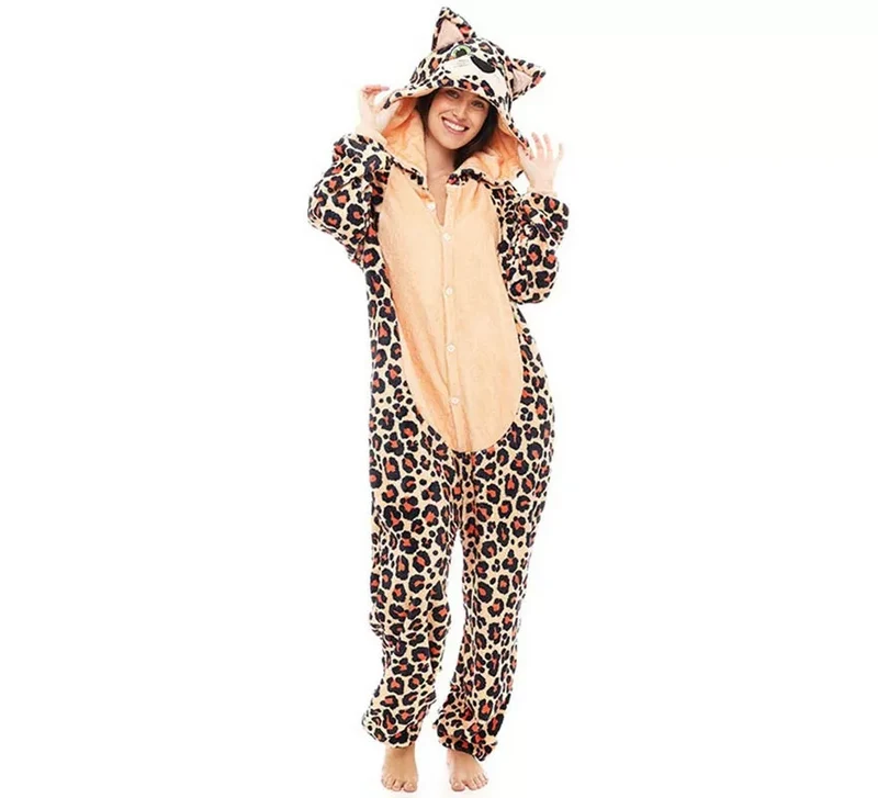 Disfraz de Pijama Leopardo marrón para adultos L