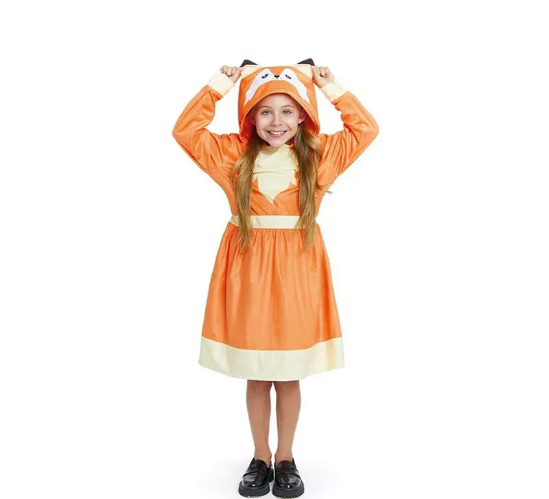 Disfraz de Zorrito en vestido con capucha para niña y adolescente 7-9A