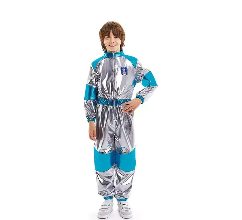 Disfraz de Astronauta plateado y azul para niños 7-9A