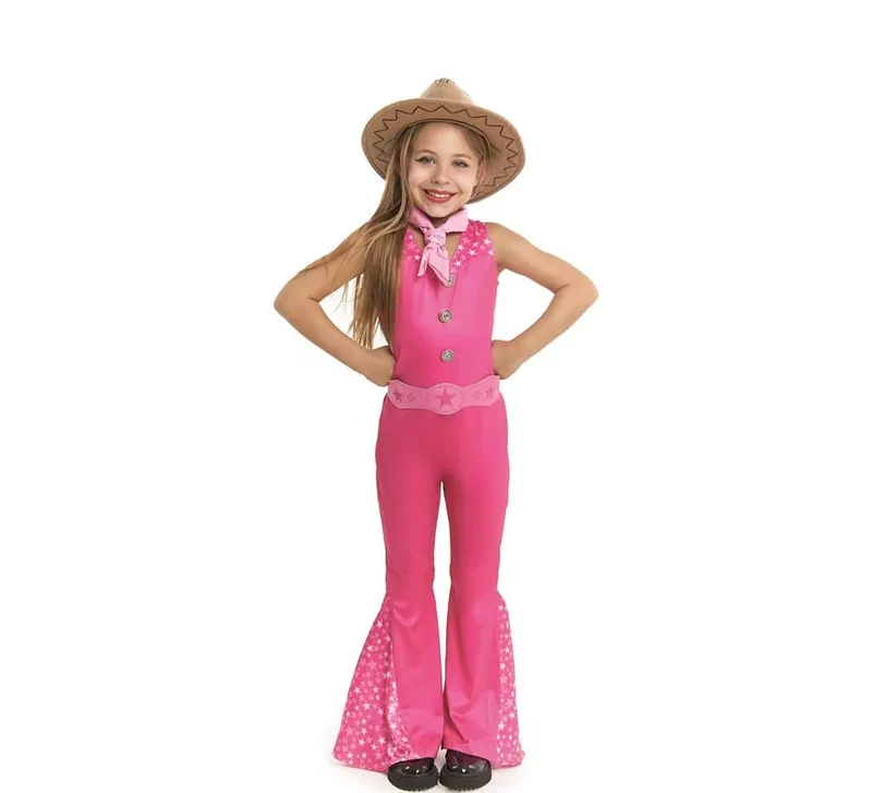 Disfraz de Muñeca Famosa Vaquera fucsia para niña 7-9A