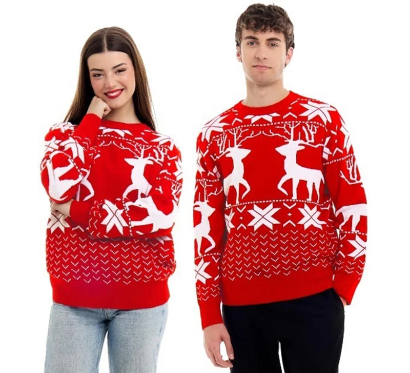 Jersey de Navidad Renos greca rojo para adulto L